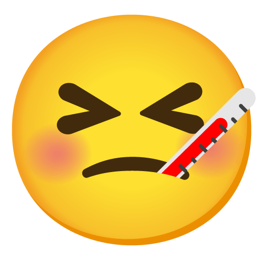 laughing face with thermometer