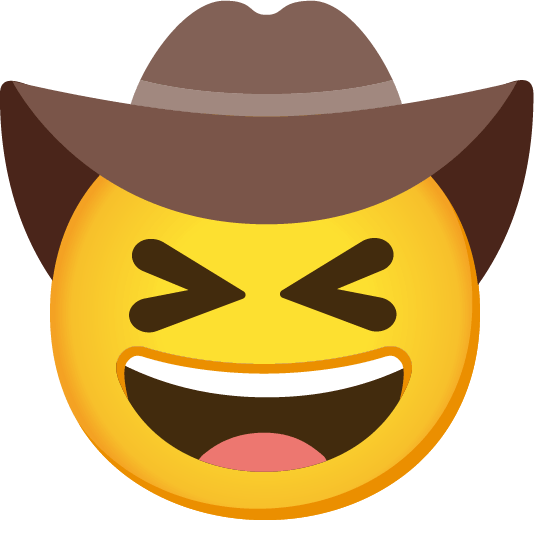laughing face with cowboy hat