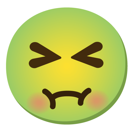 laughing nauseated face