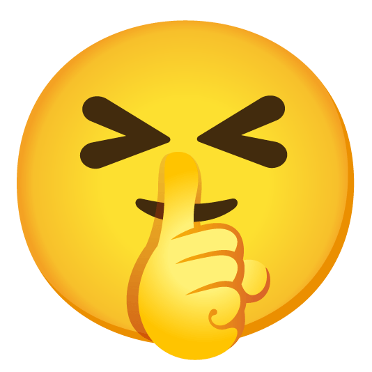 laughing shushing face