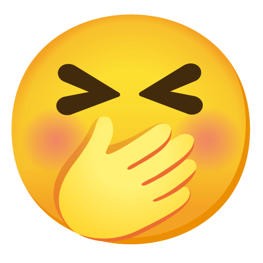 laughing face with hand over mouth