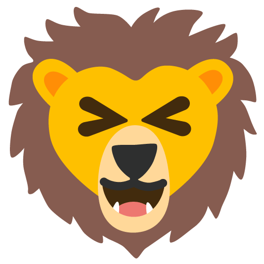 laughing lion face