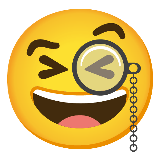laughing face with monocle