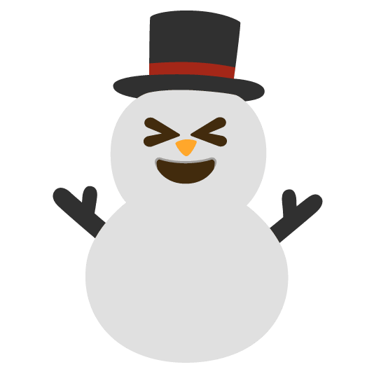 laughing snowman without snow