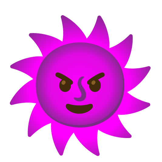 smiling imp sun with face