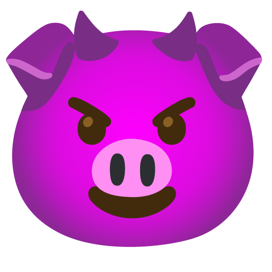 smiling imp pig