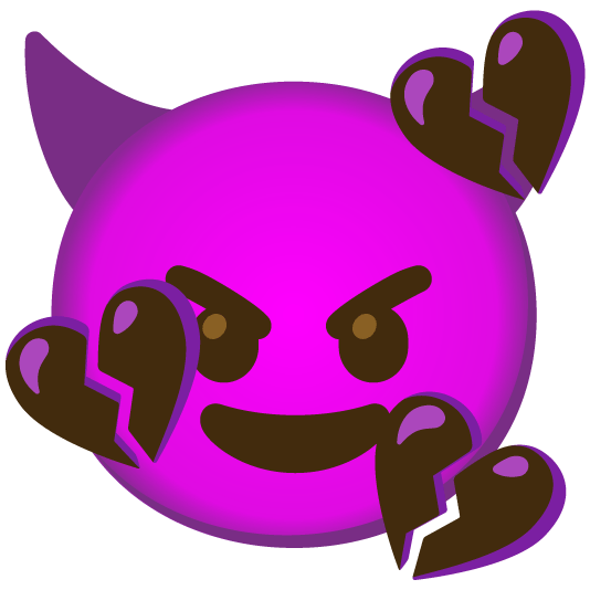 smiling imp broken heart