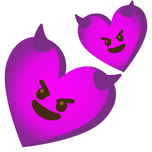 smiling imp two hearts
