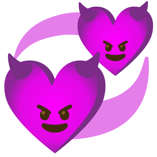 smiling imp revolving hearts