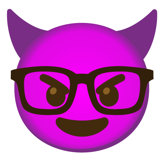 smiling imp nerd face