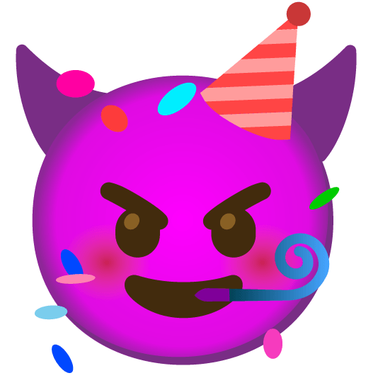 smiling imp partying face