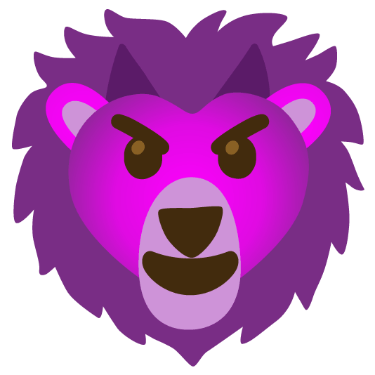 smiling imp lion face