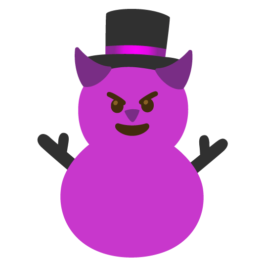 smiling imp snowman without snow