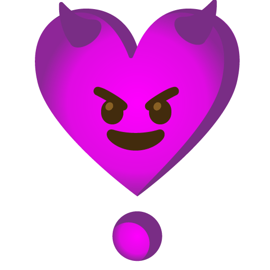 smiling imp heavy heart exclamation mark ornament