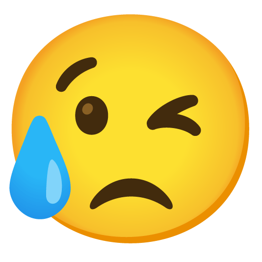 wink disappointed relieved