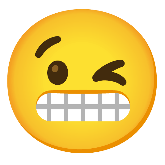 wink grimacing