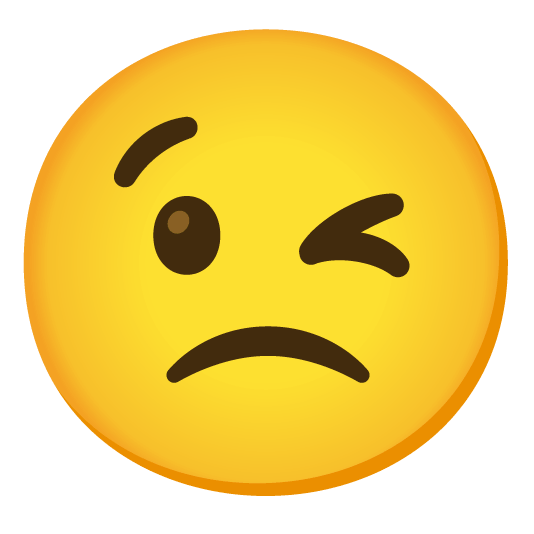 wink slightly frowning face