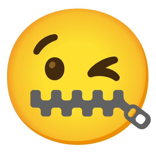 wink zipper mouth face