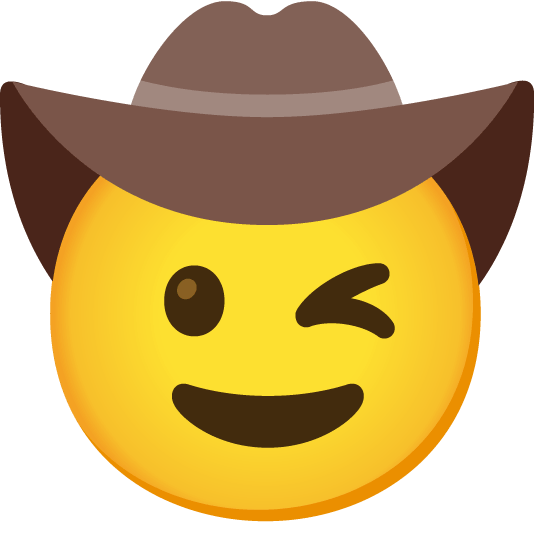 wink face with cowboy hat