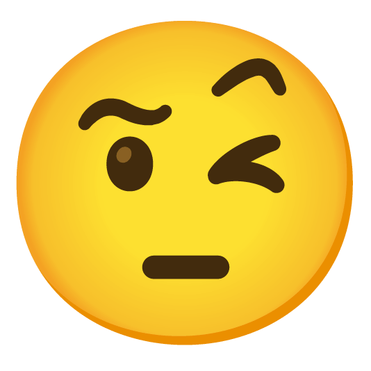 wink face with raised eyebrow
