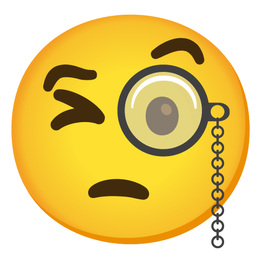 wink face with monocle