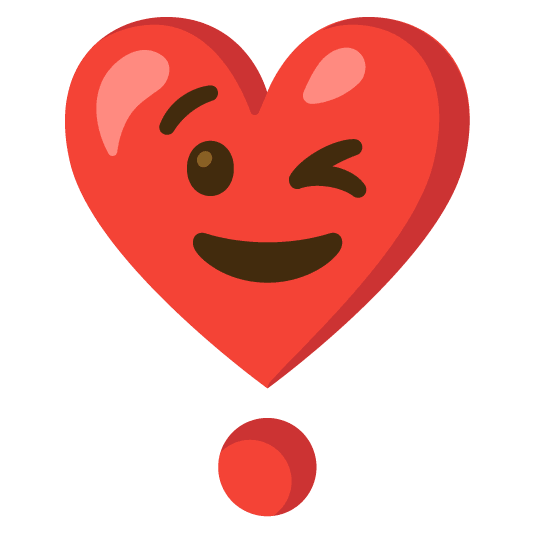 wink heavy heart exclamation mark ornament