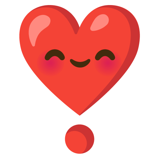 blush heavy heart exclamation mark ornament