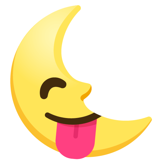 yum last quarter moon with face