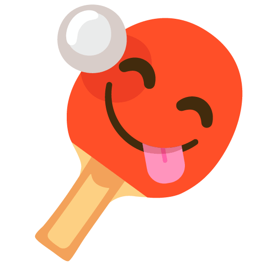 yum table tennis paddle and ball