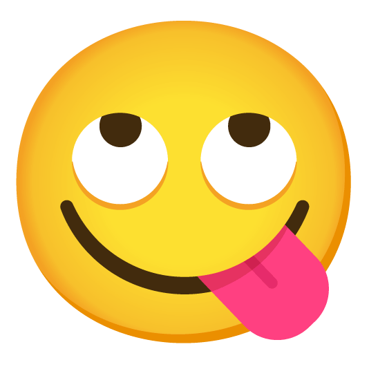 yum face with rolling eyes