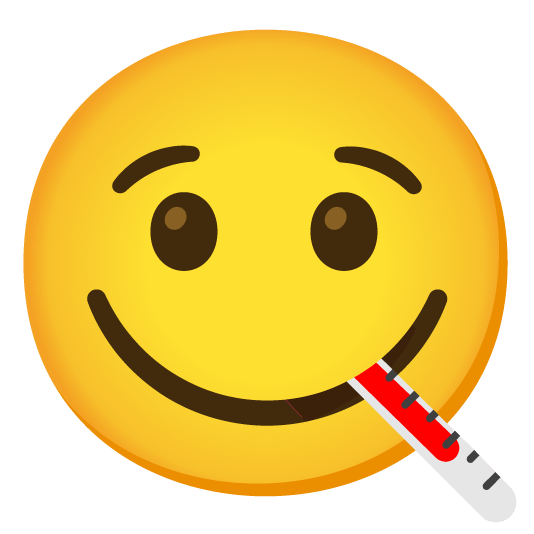 yum face with thermometer