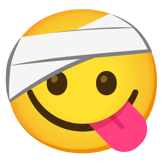 yum face with head bandage