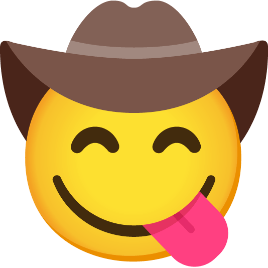 yum face with cowboy hat