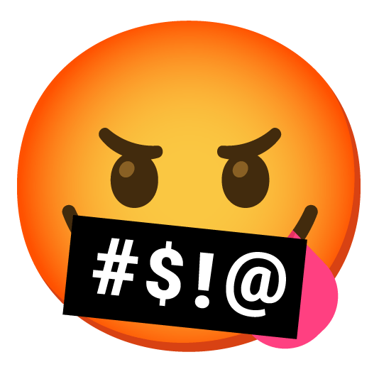 yum face with symbols on mouth