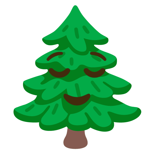 relieved evergreen tree