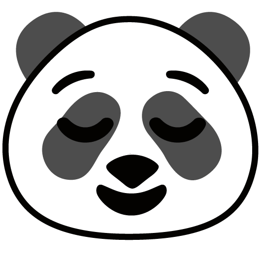 relieved panda face