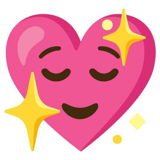 relieved sparkling heart