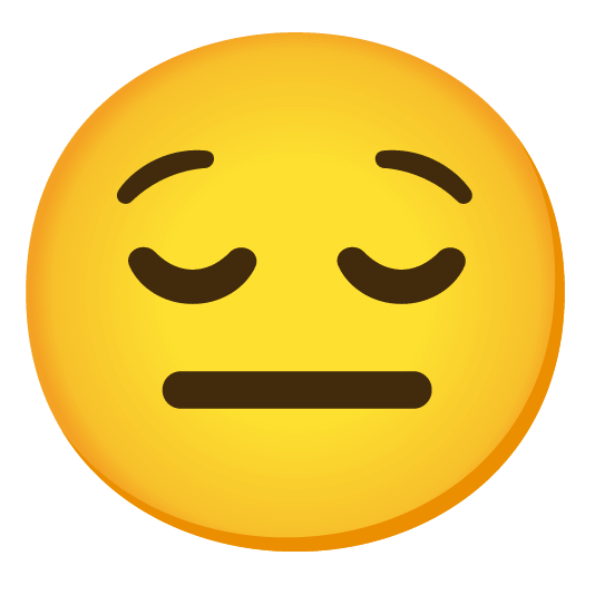 relieved expressionless