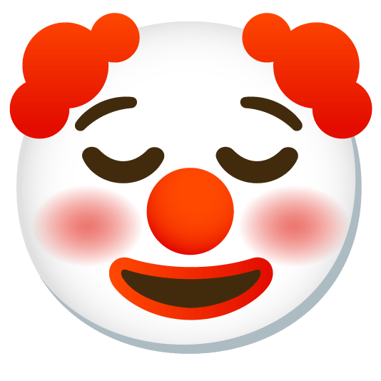 relieved clown face