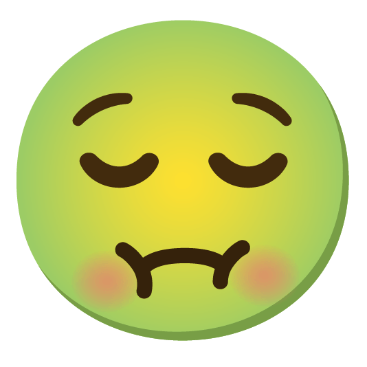 relieved nauseated face