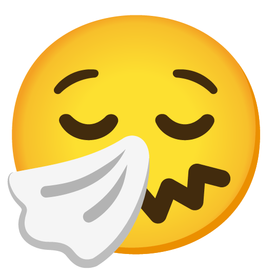 relieved sneezing face