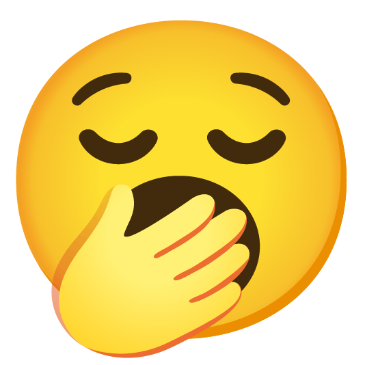 relieved yawning face