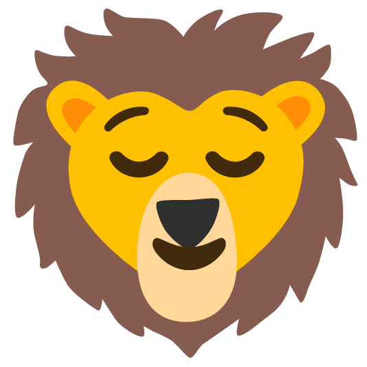 relieved lion face