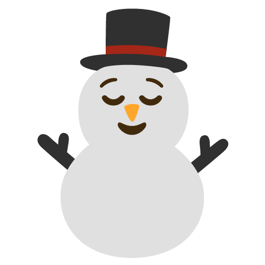 relieved snowman without snow