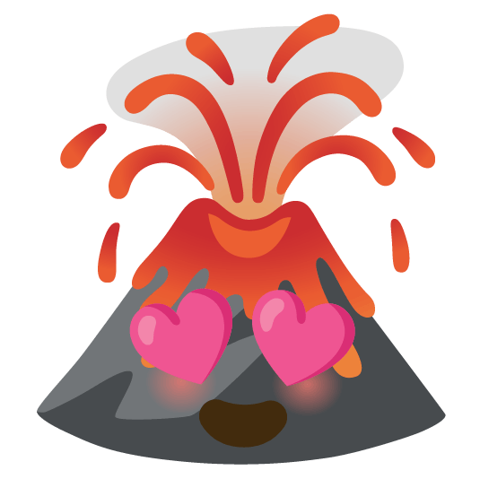 heart eyes volcano
