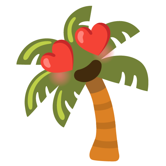 heart eyes palm tree