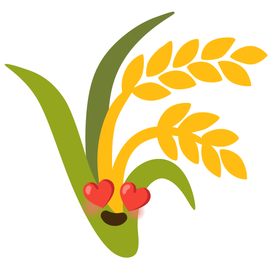 heart eyes ear of rice