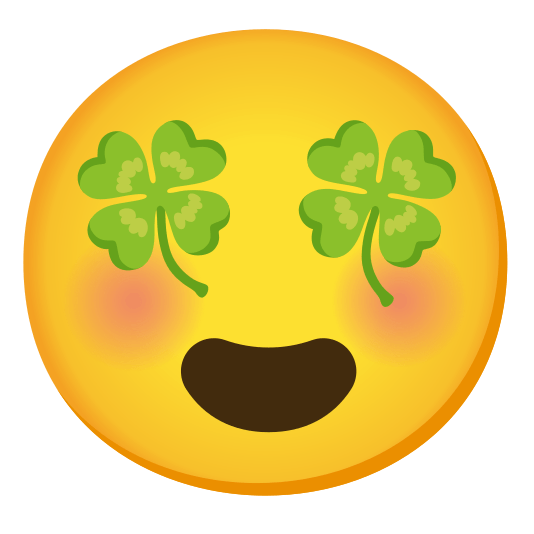 heart eyes four leaf clover