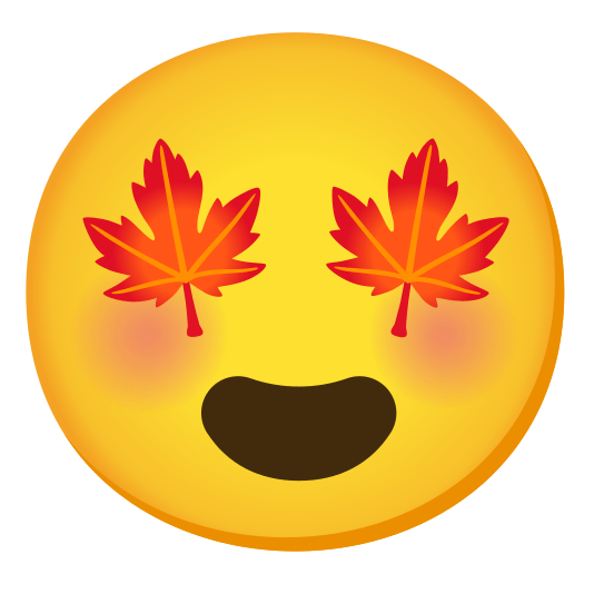 heart eyes maple leaf