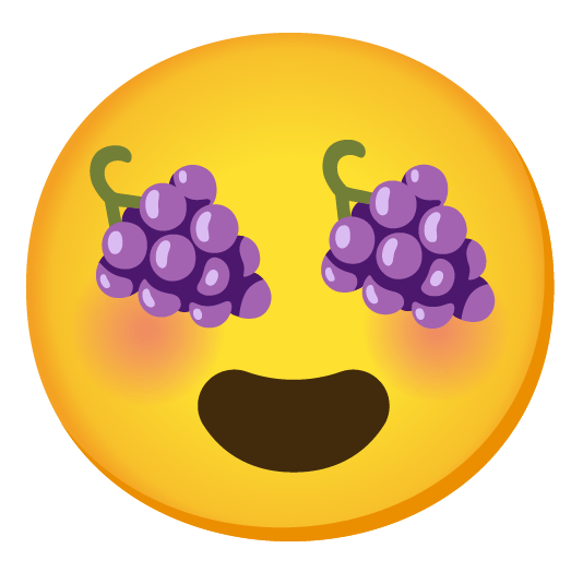 heart eyes grapes